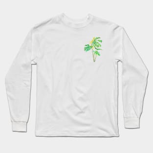 green and yellow leaf watercolor Long Sleeve T-Shirt